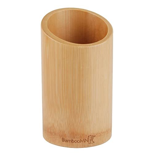 BambooMN Bamboo Kitchen Utensil Holder for Countertop,...