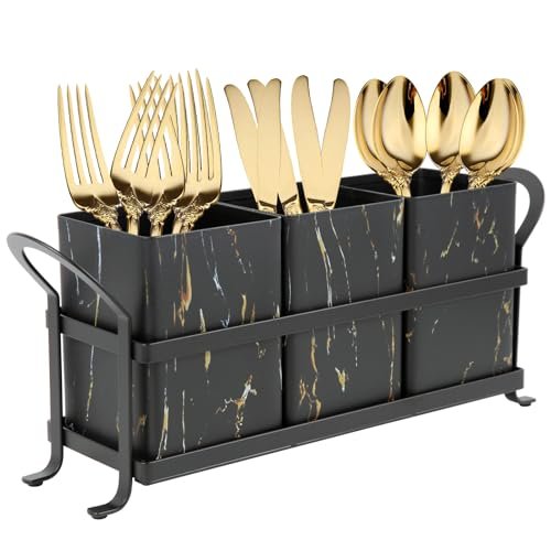 NelyBet Kitchen Utensil holder for Countertop, Silverware...