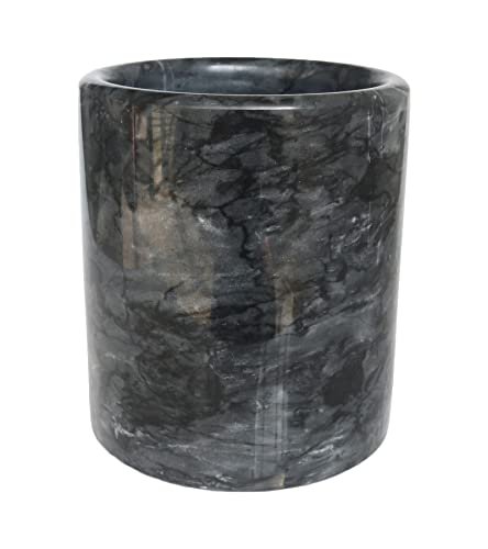 HillSpring Black Marble Kitchen Utensil Holder, Weighted...