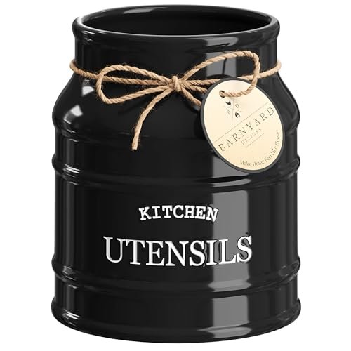 Barnyard Designs Ceramic Farmhouse Utensil Holder for...