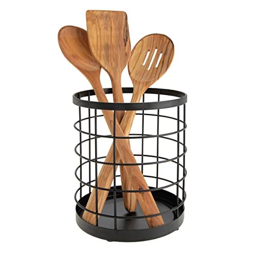 iDesign Kitchen Crock for Utensils - Steel Matte Black