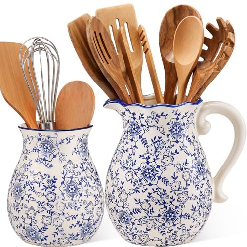 Ferrochef 2 Pack Blue Chinoiserie Floral Rustic Kitchen...