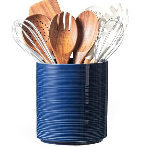 MIKIGEY Large Utensil Holder for Kitchen Counter, Ceramic...