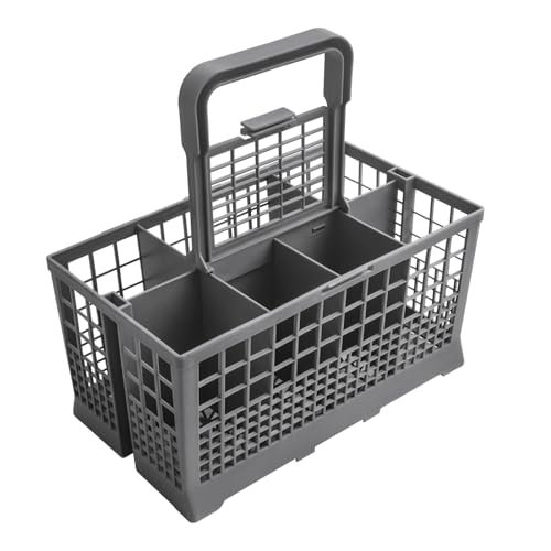 Grey 7-compartment dishwasher basket for silverware,...