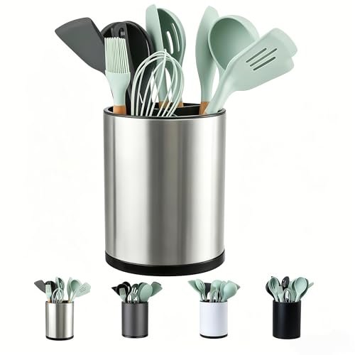 LIBODOUR Kitchen Utensil Holder Extra Large 360°Rotating...
