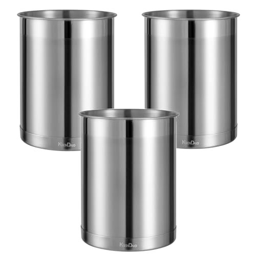 KSENDALO 3 Pack Utensil Holder Stainless Steel 6.3inch...