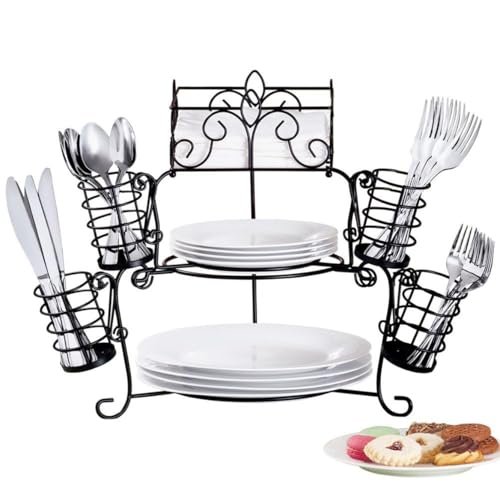Collections Etc Metal Buffet Organizer with Scroll Design...