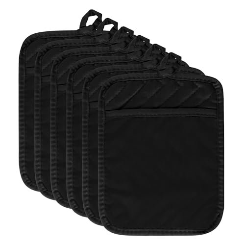 R HORSE 6Pcs Pot Holder with Pocket Cotton Heat Resistant