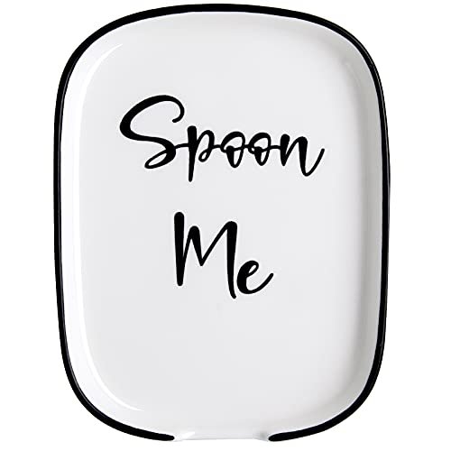 Ceramic Spoon Rest for Stove Top, Large White Heat-Resistant