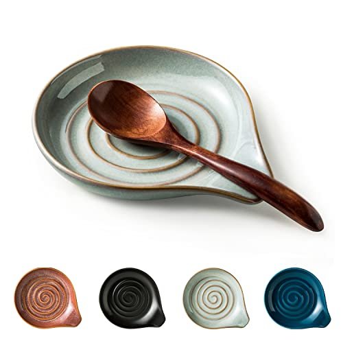 Cormomu Spoon Rest, Large Ceramic Spoon Holder for Stove Top