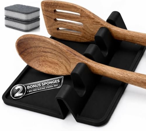 Spoon Rest for Stove Top, Silicone Spoon Holder, Heat...