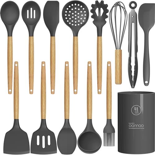 oannao Silicone Cooking Utensils Kitchen Utensil Set Heat...