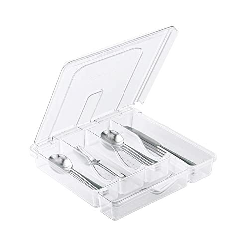 YICOCHI Utensil Holder for Countertop with Lid, Flatware...