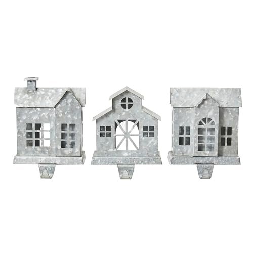 Glitzhome Galvanized Christmas Stocking Holder, Set of 3...