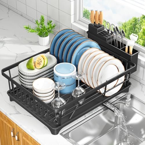 Kmiectse Dish Drying Rack - Space-Saving Small Kitchen...