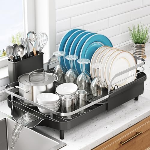 SNTD Dish Drying Rack, Expandable Dish Rack, Stainless.
