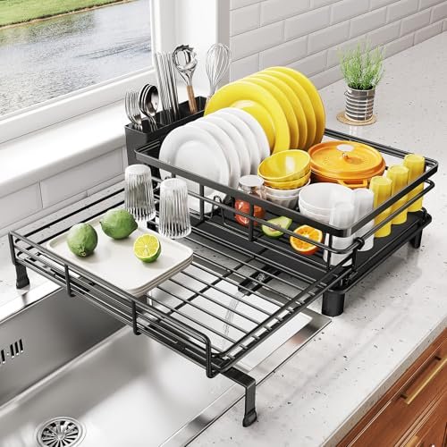 SNTD Dish Drying Rack - Extendable Dish Rack Stainless Steel