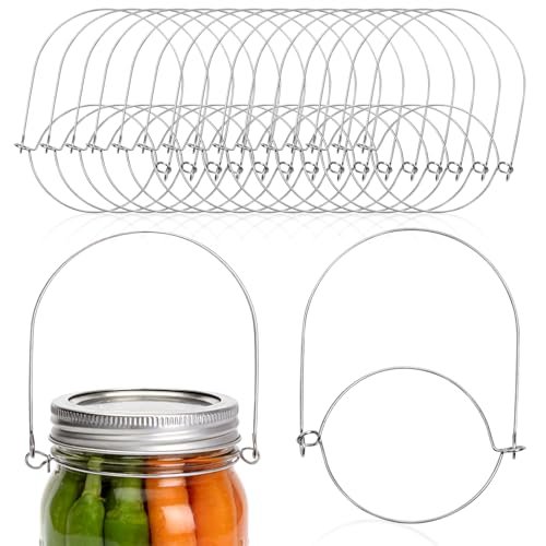 HAPY SHOP 16-Pack Mason Jar Handle, Stainless Steel Wire...
