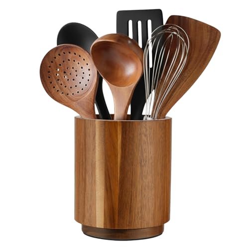 Linda's Essentials Acacia Wooden Utensil Holder for Kitchen...