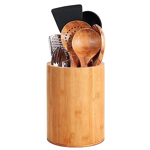 Bamboo Utensil Holder, Large Utensil Holders for Kitchen...