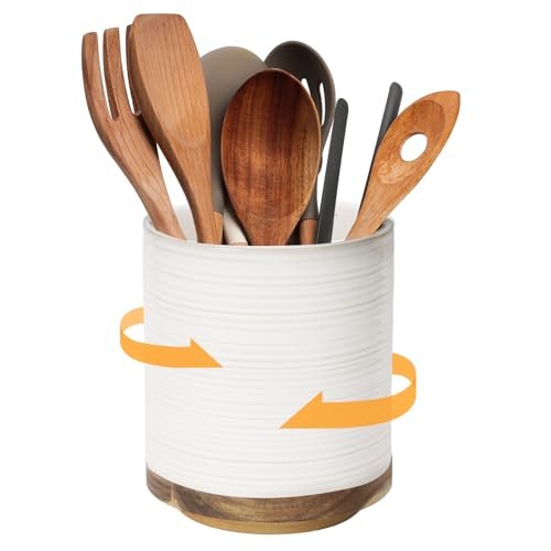 DOWAN 360° Rotating Extra Large Cooking Utensil Ceramic...
