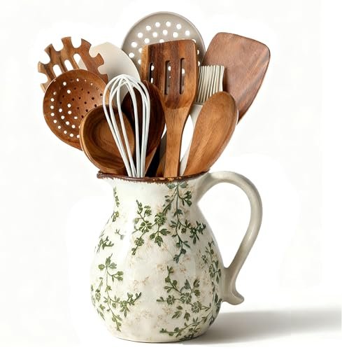 ESSGUO Ceramic Utensil Holder for Kitchen Counter, Vintage...