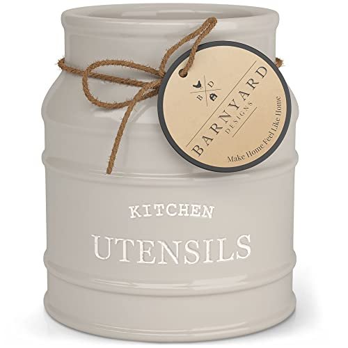 Barnyard Designs Ceramic Farmhouse Utensil Holder for...