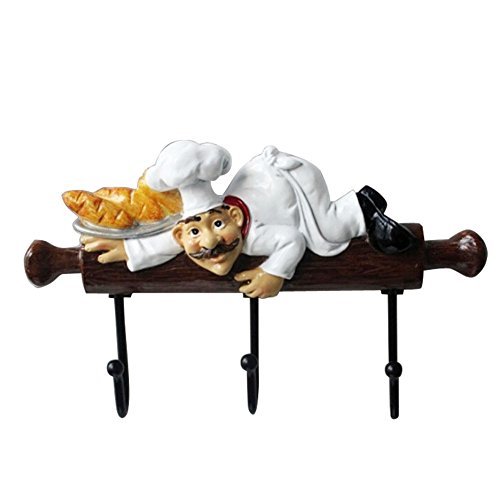 KiaoTime Fat Chef Decor Cute Home Kitchen Figurine Wall Hook