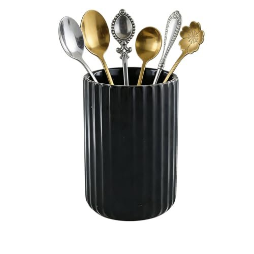 DBZQSCW Fluted Vertical Stripe Stoneware Utensil Holder...