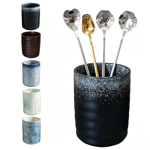TOPYOKK Stoneware Coffee Bar Utensil Holder Tea Spoon...
