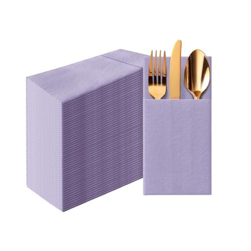 PAW - Linen Feel Napkins with Built-in Flatware Pocket
