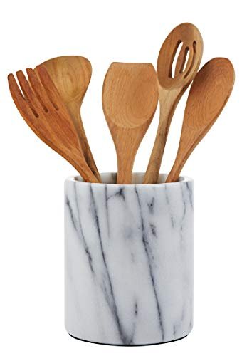 JEmarble Utensil Holder 5.5x6.5 inch(White) Crock Kitchen...