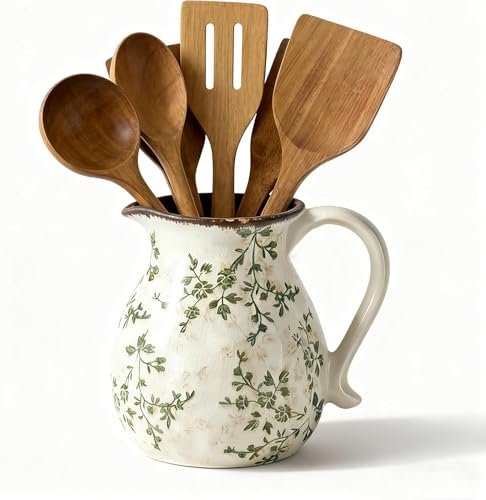 Rustic Ceramic Utensil Holder, 6.1