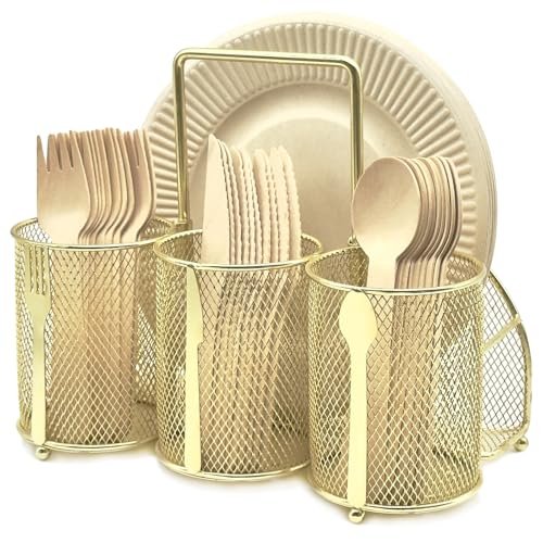 DysanVica Utensil Caddy Silverware Holder - 4 Compartment...