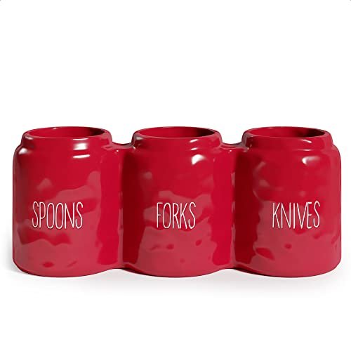 Barnyard Designs Silverware Caddy for Countertop - Red...