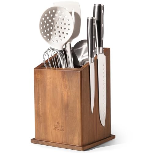 Magnetic Knife Holder without Knives, Acacia Wood strong...