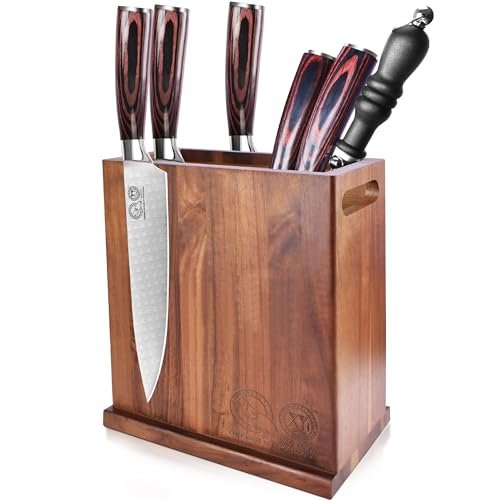 XYJ Magnetic Knife Block Holder,Double Side Magnetic Acacia...