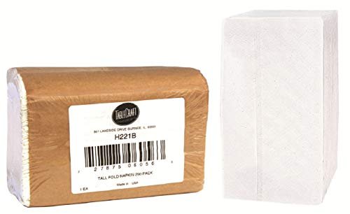 Tablecraft Tall Fold Paper Napkin Refill, 7 1/2 inch white