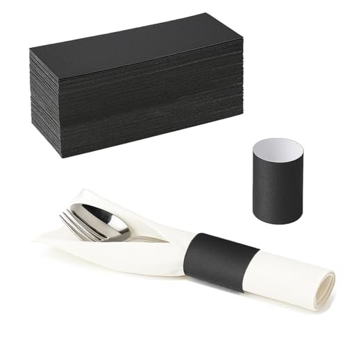 500 Pcs Paper Napkin Rings - Self-Adhesive Silverware...