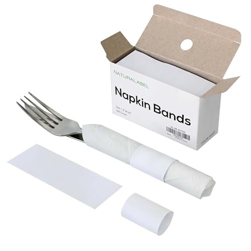 NATURALABEL Self-Adhesive Napkin Bands for Wrapping...