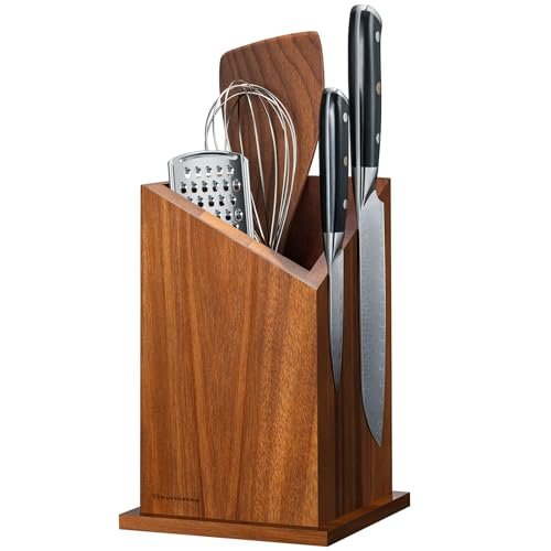 2026 Upgraded Magnetic Knife Holder for Countertop, Acacia...