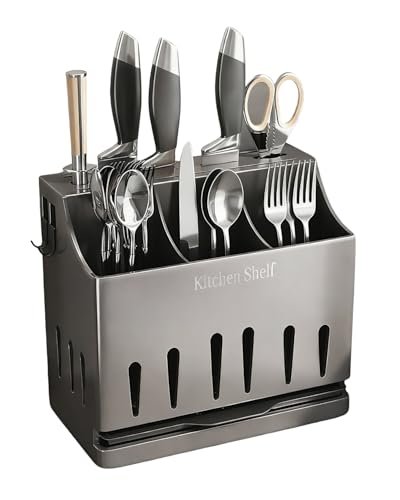 Stainless Steel Universal Knife Holder & Utensil Countertop...