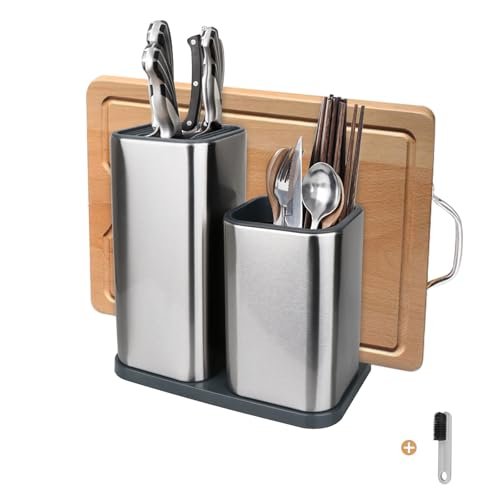 Yimerlen Universal Knife Block, Stainless Steel Universal...