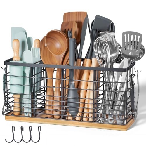 Nigelia 4 Compartments Extra Large Kitchen Utensil Holder...