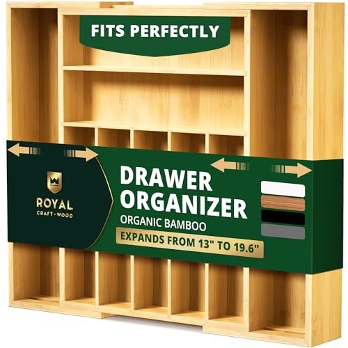 ROYAL CRAFT WOOD Luxury Bamboo Kitchen Drawer Organizer