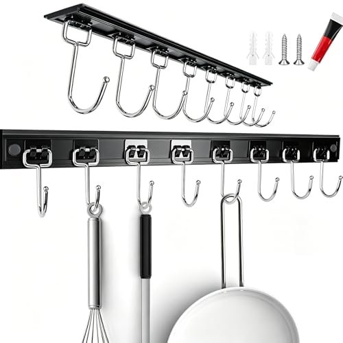 Cociat 2PCS Utensil Racks with 8 Hooks 17 Inch Kitchen