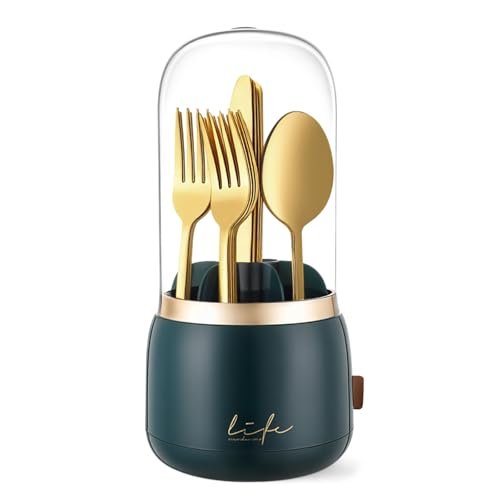 EXIN DECHEN 360 Rotation Silverware Organizer for Kitchen...