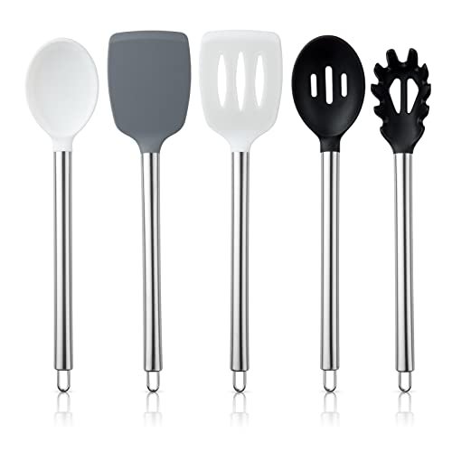 COOK WITH COLOR Silicone Cooking Utensils, Kitchen Nonstick...