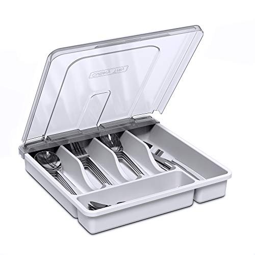 YICOCHI Utensil Holder for Countertop with Lid, Plastic...