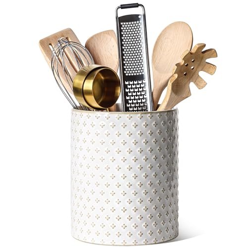 LE TAUCI Utensil Holder for Kitchen Counter Large Ceramic...